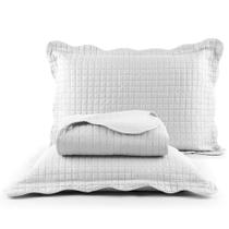 Kit Cobre Leito Colcha King 3 peças Dupla Face Percal 150 Fios Matelado Pastilhas