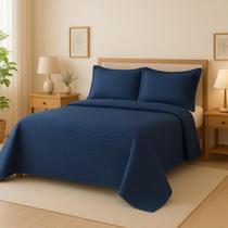 Kit Cobre Leito Colcha King 3 Peças Matelado Toque Macio