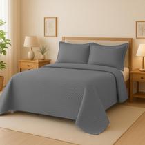 Kit Cobre Leito Colcha King 3 Peças Matelado Toque Macio