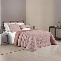 Kit Cobre Leito Colcha King 3 Peças Micro Percal 300 Fios Aveline Dupla Face Rose Kit Cobre Leito Colcha King 3 Peças Micro Percal 300 Fios Aveline Dupla Face Rose