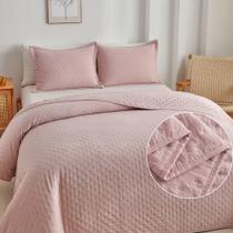 Kit Cobre Leito Colcha King 3pçs Dupla Face Ponto Cruz 300 fios Kit Cobre Leito Colcha King 3pçs Dupla Face Ponto Cruz 300 fios