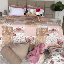 Kit Cobre Leito Colcha King Boutik Dupla Face - Estampa 62 - 100% Poliéster