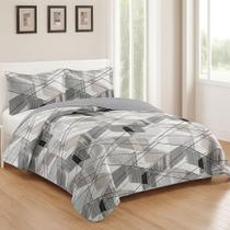 Kit Cobre Leito Colcha King Boutik Dupla Face - Estampa 64 - 100% Poliéster Kit Cobre Leito Colcha King Boutik Dupla Face - Estampa 64 - 100% Poliéster