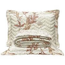 Kit Cobre Leito Colcha Lislie King 3 Peças - Ramo Damasco