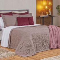 Kit Cobre Leito Colcha Mabelle Queen 3 Peças 400 Fios Bordado Rose 100% Poliéster Kit Cobre Leito Colcha Mabelle Queen 3 Peças 400 Fios Bordado Rose 100% Poliéster