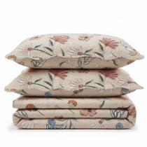 Kit Cobre Leito Colcha Magnus Casal 3 Peças Dupla Face Estampado Floral - Rosa - 100% Poliéster