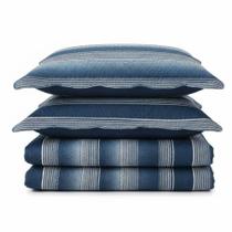 Kit Cobre Leito Colcha Magnus King 3 Peças Dupla Face Estampado Geométrico - Marinho - 100% Poliéster Kit Cobre Leito Colcha Magnus King 3 Peças Dupla Face Estampado Geométrico - Marinho - 100% Poliéster