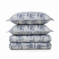 Kit Cobre Leito Colcha Magnus Queen 3 Peças Dupla Face Estampado Geométrico - Meia Lua - 100% Poliéster Kit Cobre Leito Colcha Magnus Queen 3 Peças Dupla Face Estampado Geométrico - Meia Lua - 100% Poliéster