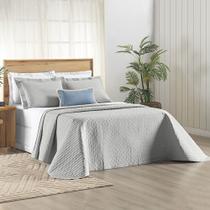 Kit Cobre Leito Colcha Marley Queen Dupla face - Cinza - 100% Poliéster Kit Cobre Leito Colcha Marley Queen Dupla face - Cinza - 100% Poliéster