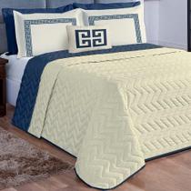 Kit Cobre Leito Colcha Mistral Queen Microfibra Dupla Face 7 Peças - Palha Kit Cobre Leito Colcha Mistral Queen Microfibra Dupla Face 7 Peças - Palha