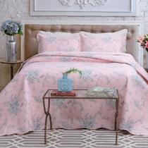 Kit Cobre Leito Colcha Mix King Estampado Dupla Face Floral 3 Peças - Grace Kit Cobre Leito Colcha Mix King Estampado Dupla Face Floral 3 Peças - Grace