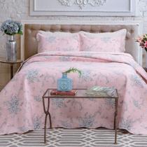 Kit Cobre Leito Colcha Mix King Estampado Dupla Face Floral 3 Peças - Grace Kit Cobre Leito Colcha Mix King Estampado Dupla Face Floral 3 Peças - Grace