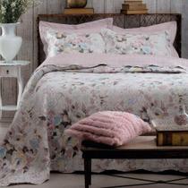 Kit Cobre Leito Colcha Mix Queen Estampado 3 Peças/Andréia