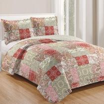 Kit Cobre Leito Colcha Mix Queen Estampado 3 Peças - Lúcia Kit Cobre Leito Colcha Mix Queen Estampado 3 Peças - Lúcia