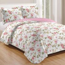 Kit Cobre Leito Colcha Mix Queen Estampado 3 Peças - Nádia Kit Cobre Leito Colcha Mix Queen Estampado 3 Peças - Nádia