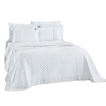 Kit Cobre Leito Colcha Nobre Casal King 3 Peças Micropercal 200 Fios Matelado - Branco Neve Kit Cobre Leito Colcha Nobre Casal King 3 Peças Micropercal 200 Fios Matelado - Branco Neve