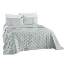 Kit Cobre Leito Colcha Nobre Casal Queen 3 Peças Micropercal 200 Fios Matelado - Cinza Geada Kit Cobre Leito Colcha Nobre Casal Queen 3 Peças Micropercal 200 Fios Matelado - Cinza Geada