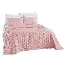 Kit Cobre Leito Colcha Nobre Casal Queen 3 Peças Micropercal 200 Fios Matelado - Sal Rosa Kit Cobre Leito Colcha Nobre Casal Queen 3 Peças Micropercal 200 Fios Matelado - Sal Rosa