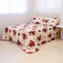 Kit Cobre Leito Colcha Para Cama Casal Queen 3 Pçs Com Viés