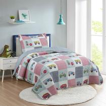 Kit Cobre Leito Colcha Patchwork Infantil Menina e Menino. Kit Cobre Leito Colcha Patchwork Infantil Menina e Menino.
