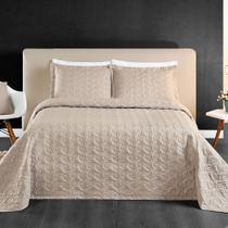 Kit Cobre Leito Colcha Queen 3 Peças Bordado Ágata Micro Percal 200 Fios