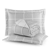 Kit Cobre Leito Colcha Queen 3 Peças Dupla Face Austin Micro Percal 200 Fios