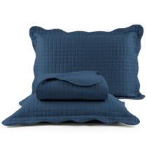 Kit Cobre Leito Colcha Queen 3 peças Dupla Face Percal 150 Fios Matelado Pastilhas