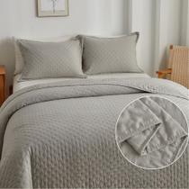 Kit Cobre Leito Colcha Queen 3pç Dupla Face Ponto Cruz 300 fios Kit Cobre Leito Colcha Queen 3pç Dupla Face Ponto Cruz 300 fios