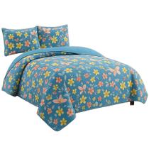 Kit Cobre Leito Colcha Queen Boutik Dupla Face - Estampa 22 - 100% Poliéster