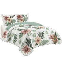 Kit Cobre Leito Colcha Queen Boutik Dupla Face Estampa 31