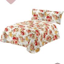 Kit Cobre Leito Colcha Queen Boutik Dupla Face - Estampa 50- 100% Poliéster