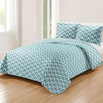 Kit Cobre Leito Colcha Queen Boutik Dupla Face - Estampa 67 - 100% Poliéster