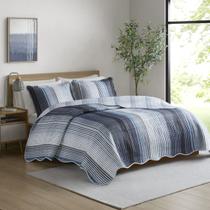 Kit Cobre Leito Colcha Queen Cama Box 3 Peças Boutis Dupla Face 200 Fios Estampado Macio Com Porta Travesseiros