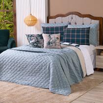 Kit Cobre Leito Colcha QUEEN Country com Almofadas Estampadas 07 Peças - Dupla Face Percal 300 Fios Matelado Kit Cobre Leito Colcha QUEEN Country com Almofadas Estampadas 07 Peças - Dupla Face Percal 300 Fios Matelado
