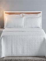 Kit Cobre Leito Colcha Solteiro 2 Peças Bordado Dupla Face + Porta Travesseiro Decoração Elegante