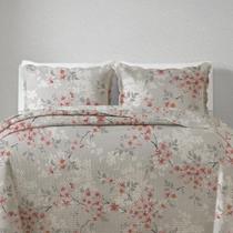 Kit Cobre Leito Colcha Solteiro 2 Peças Boutis Dupla Face Estampado Com Fronha Aba Americana