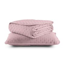 Kit Cobre Leito Colcha Solteiro 2 Peças Matelado Dupla Face Dots 300 Fios Com Porta Travesseiro