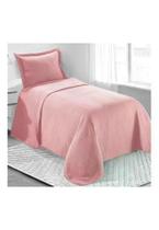 Kit Cobre Leito Colcha Solteiro Camesa Loft Rose