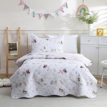 Kit Cobre Leito Colcha Solteiro Infantil 2 Peças Boutis Temática Dupla Face Kit Cobre Leito Colcha Solteiro Infantil 2 Peças Boutis Temática Dupla Face