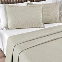 Kit Cobre Leito Colcha Sorento Casal 3 Peças Piquet 100% Algodão Premium - Fendi