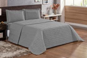 Kit Cobre Leito Colcha Super King 3 Pçs Costurado Pratic