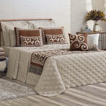 Kit Cobre Leito Colcha Tierry King 5 Peças Hipercal 180 Fios - Cáqui Kit Cobre Leito Colcha Tierry King 5 Peças Hipercal 180 Fios - Cáqui