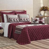 Kit Cobre Leito Colcha Tierry King 5 Peças Hipercal 180 Fios - Vinho Kit Cobre Leito Colcha Tierry King 5 Peças Hipercal 180 Fios - Vinho