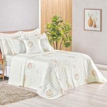 Kit Cobre Leito Colcha Tunes Queen 3 Peças Estampado 180 Fios Garden 100% Poliéster Kit Cobre Leito Colcha Tunes Queen 3 Peças Estampado 180 Fios Garden 100% Poliéster