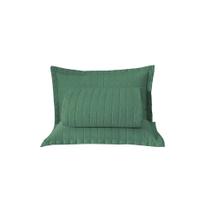 Kit Cobre Leito Colcha Unique Casal King 3 Peças Matelado Percal 300 Fios - Verde - 100% Poliéster Kit Cobre Leito Colcha Unique Casal King 3 Peças Matelado Percal 300 Fios - Verde - 100% Poliéster
