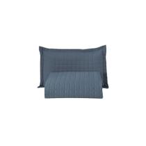 Kit Cobre Leito Colcha Unique Solteiro 2 Peças Matelado Percal 300 Fios - Azul