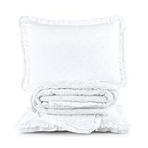 Kit Cobre Leito Colcha Vitta King Matelado c/ Babadinhos 200 Fios 3 Peças Branco Kit Cobre Leito Colcha Vitta King Matelado c/ Babadinhos 200 Fios 3 Peças Branco