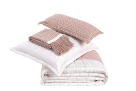 Kit Cobre Leito Diana Lavive Solteiro Rosê/Palha Dupla Face