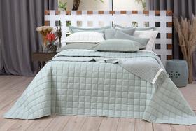 Kit Cobre Leito Diana Lavive Solteiro Verde Malva/Palha
