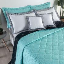 Kit Cobre Leito Dupla Face Bordado Renove - Hipercal 400 Fios - MR Enxovais